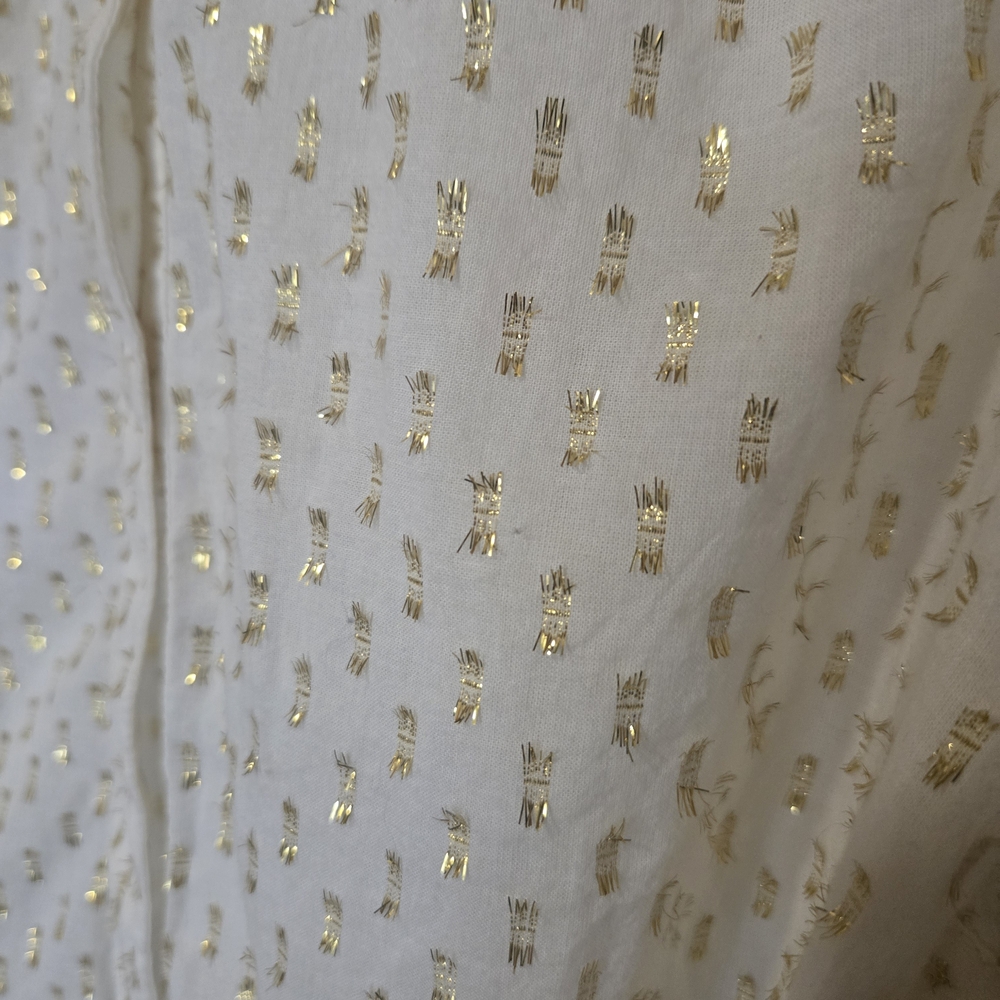 💚GAP Cream Blouse with Gold Foil Dot Accents - Picture 3 of 8